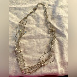 Multi-Strand Necklace with Pearl Beads